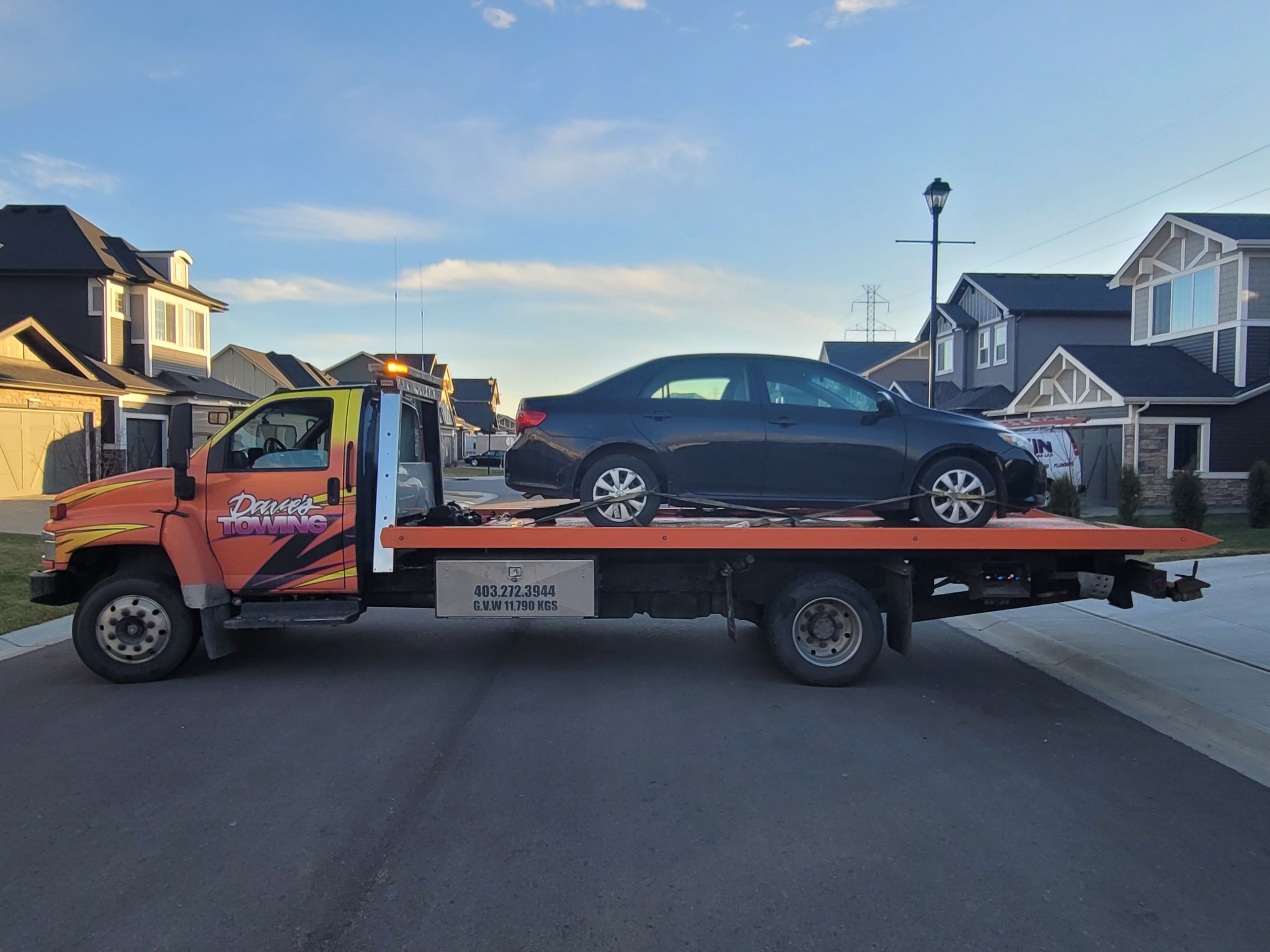 Everyday sedan towing in new Calgary community