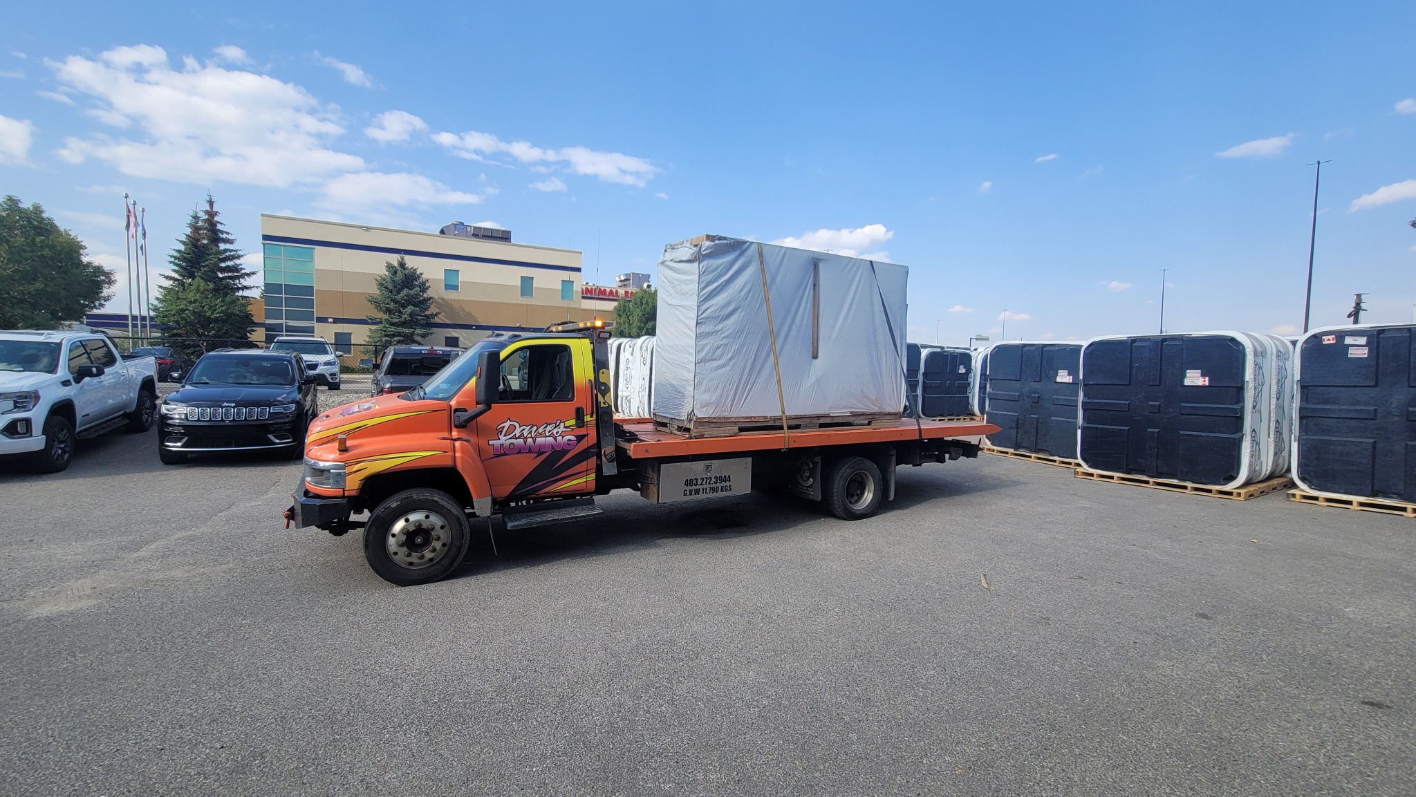 Large pallet/shipping crate delivery – Calgary logistics yard