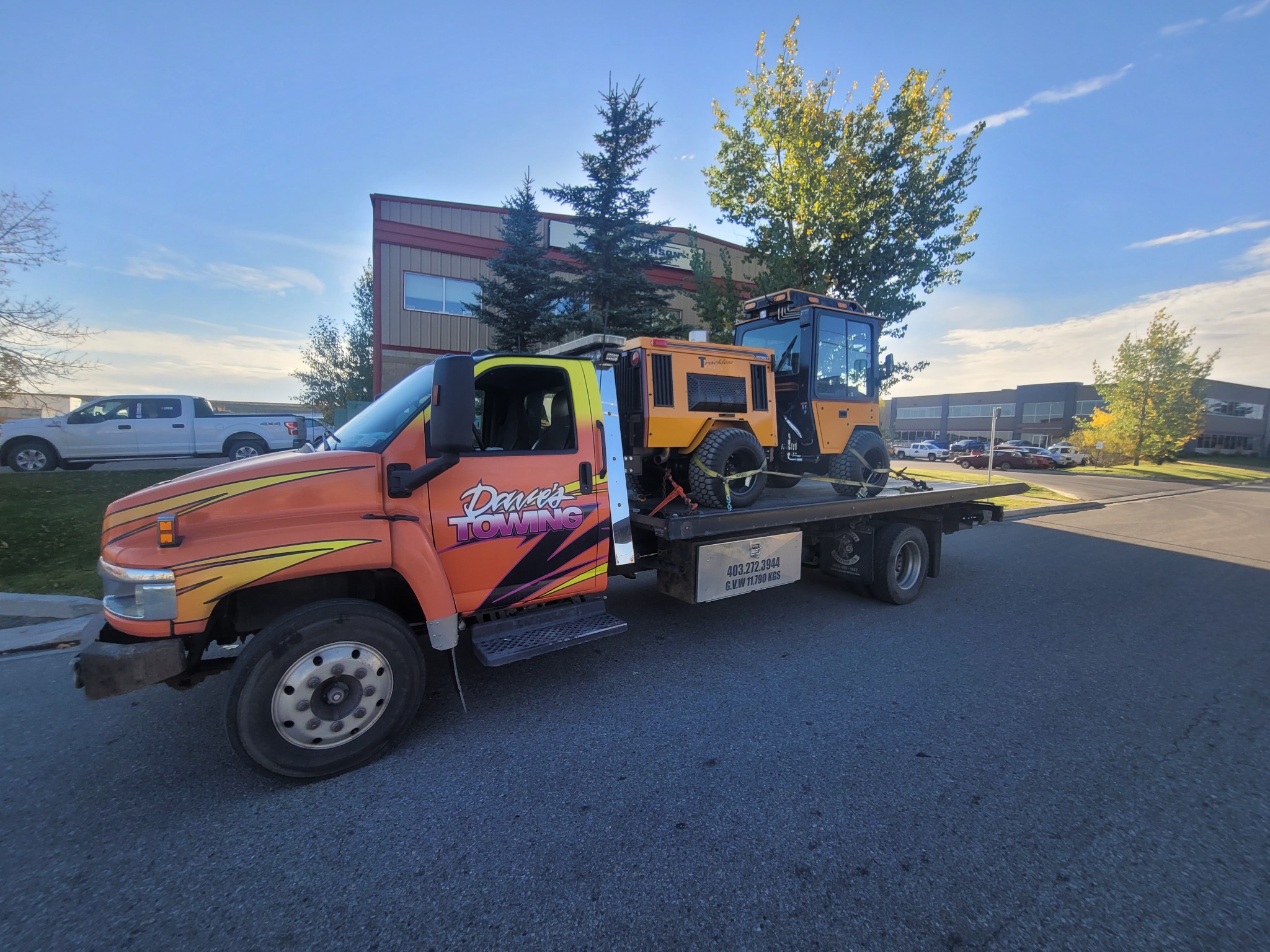 Municipal snow equipment transported – Calgary industrial park