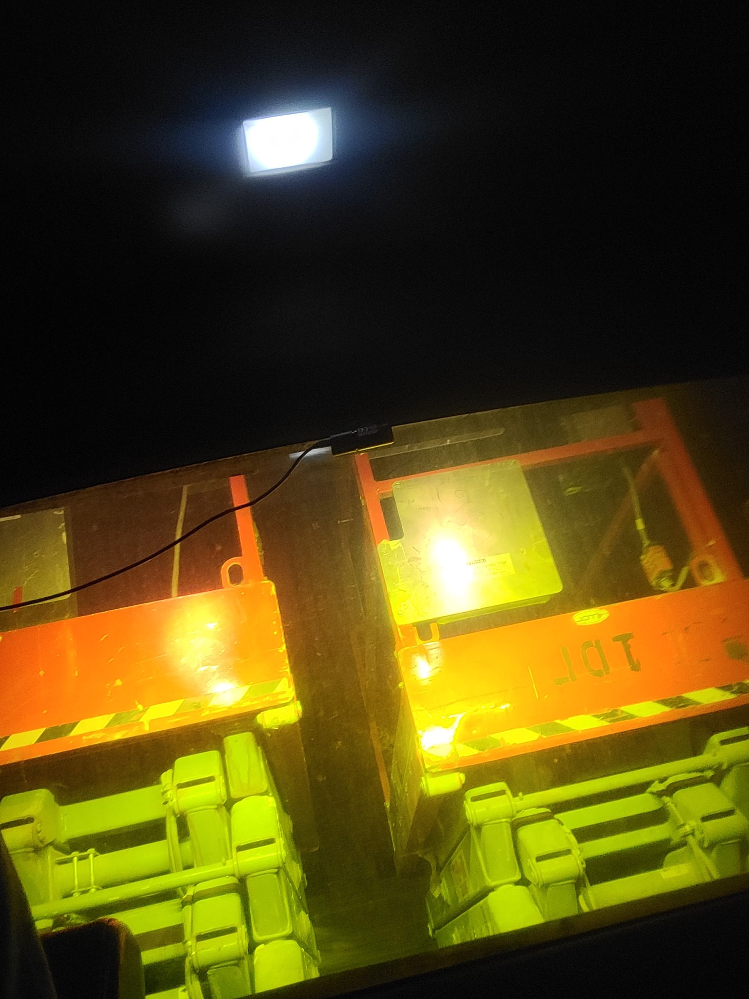 Night transport of industrial equipment near Calgary