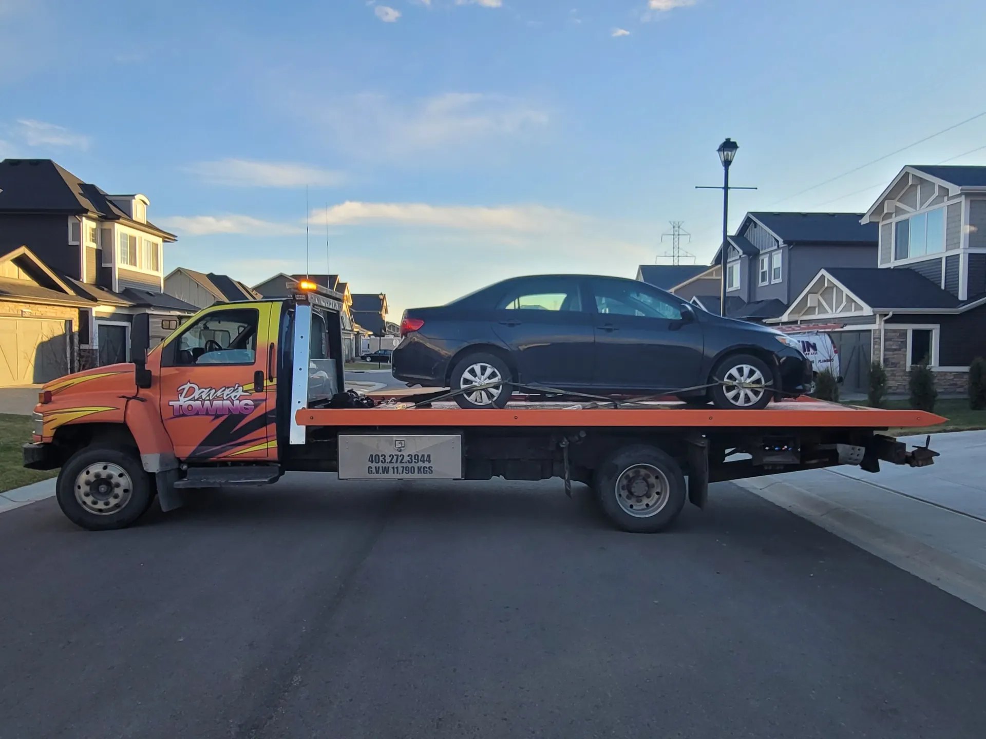 Everyday sedan service call in a Calgary community