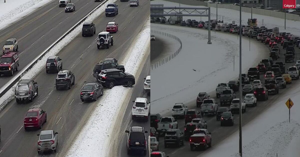 Tow truck assisting a vehicle in Calgary winter snow