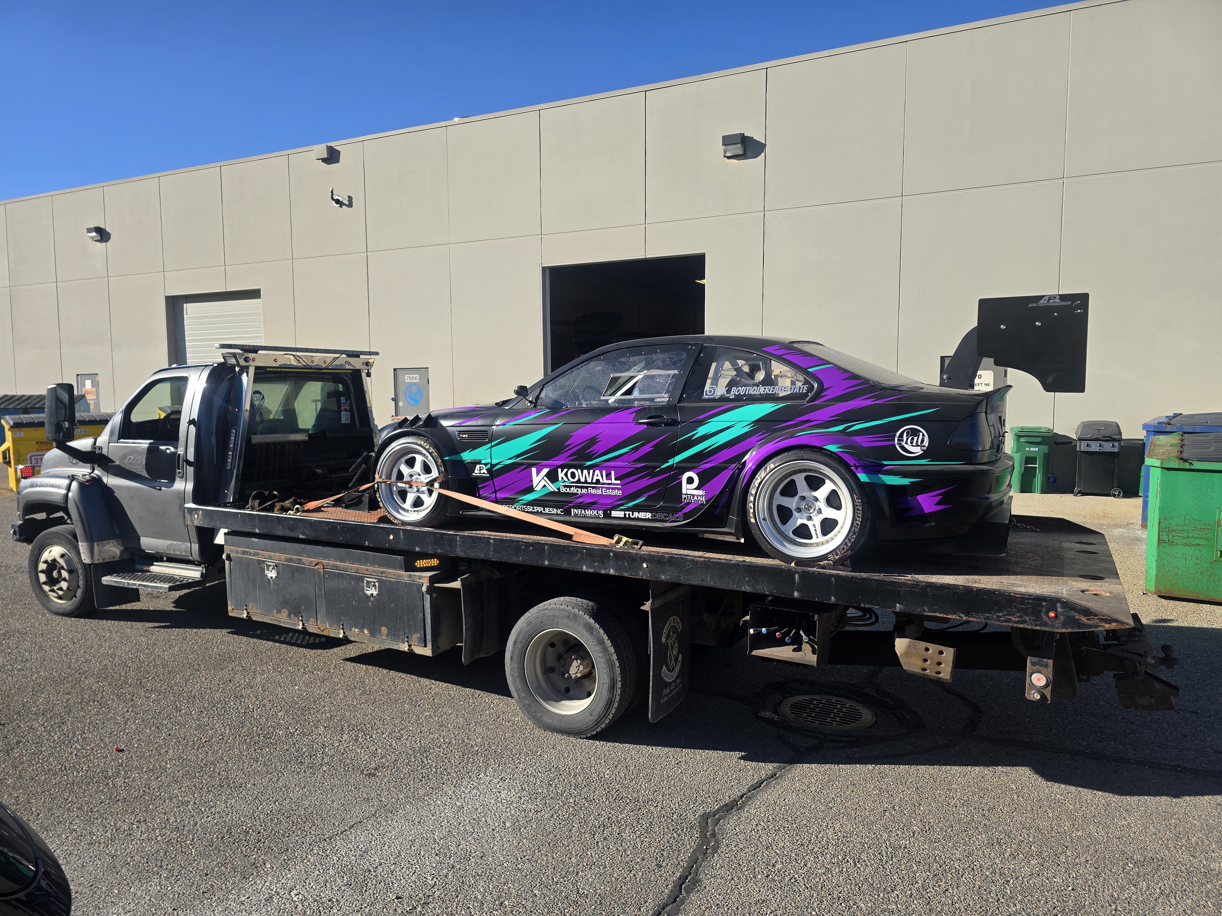 BMW Track Car - Flatbed Towing in Calgary